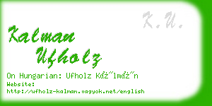 kalman ufholz business card